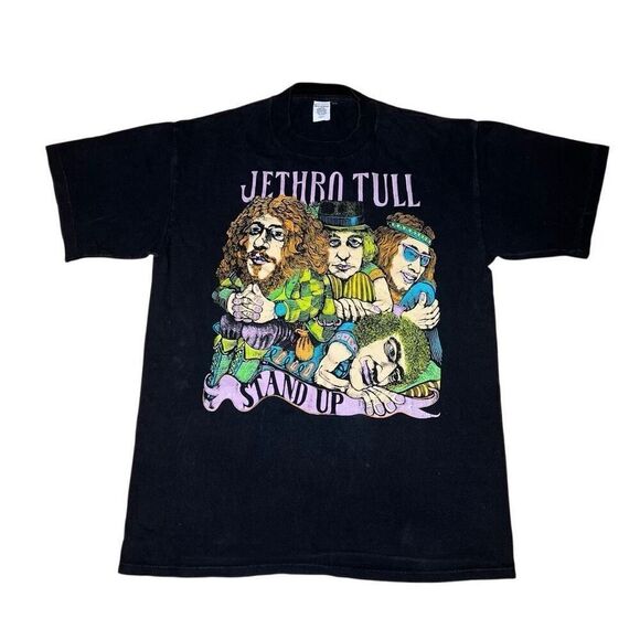 American Vintage 80s Jethro Tull Stand Up Tour Rock Band T Shirt Large - Picture 1 of 6